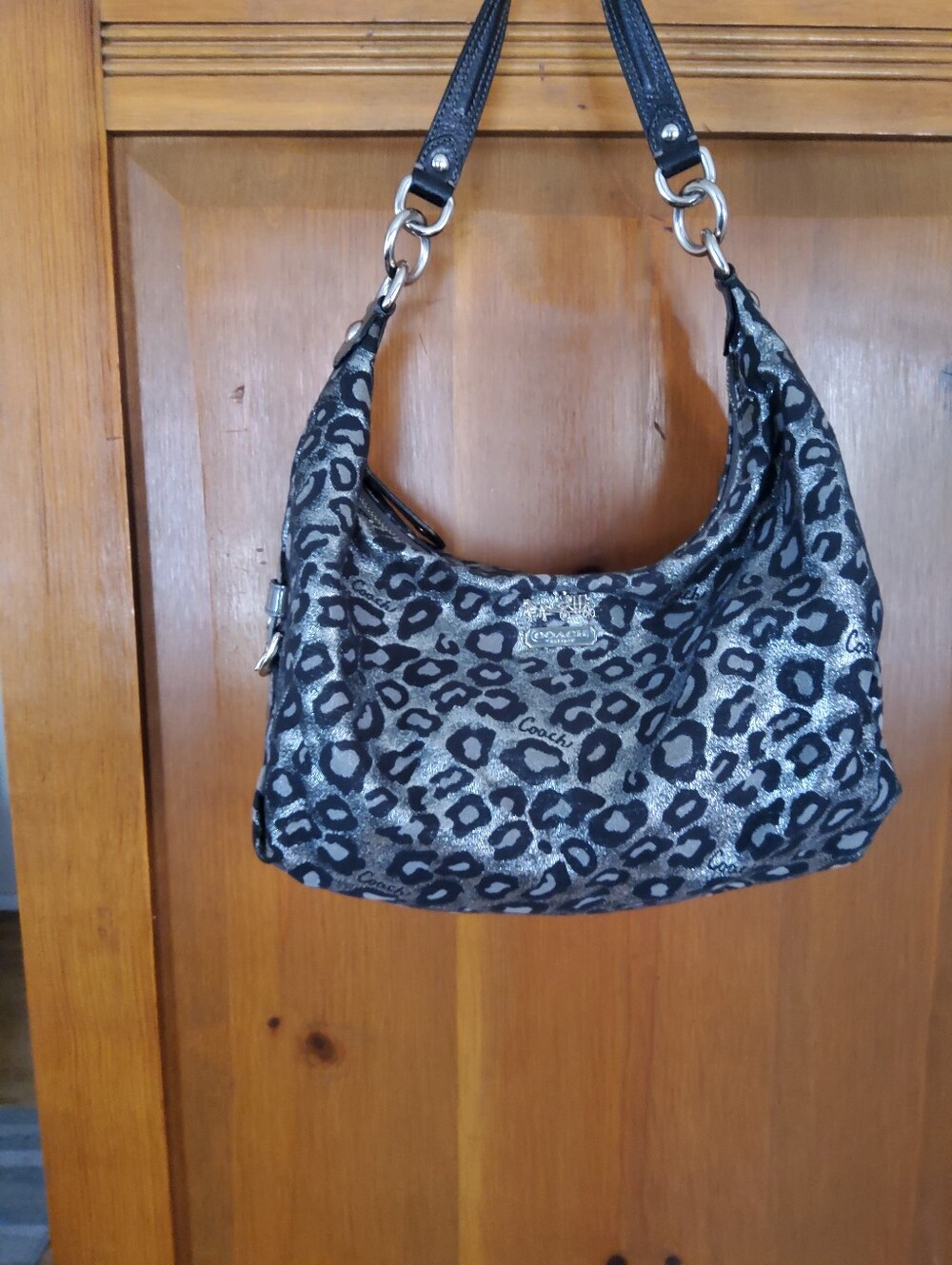 Coach Ocelot Leopard Print Hobo Bag 14302 VGUC